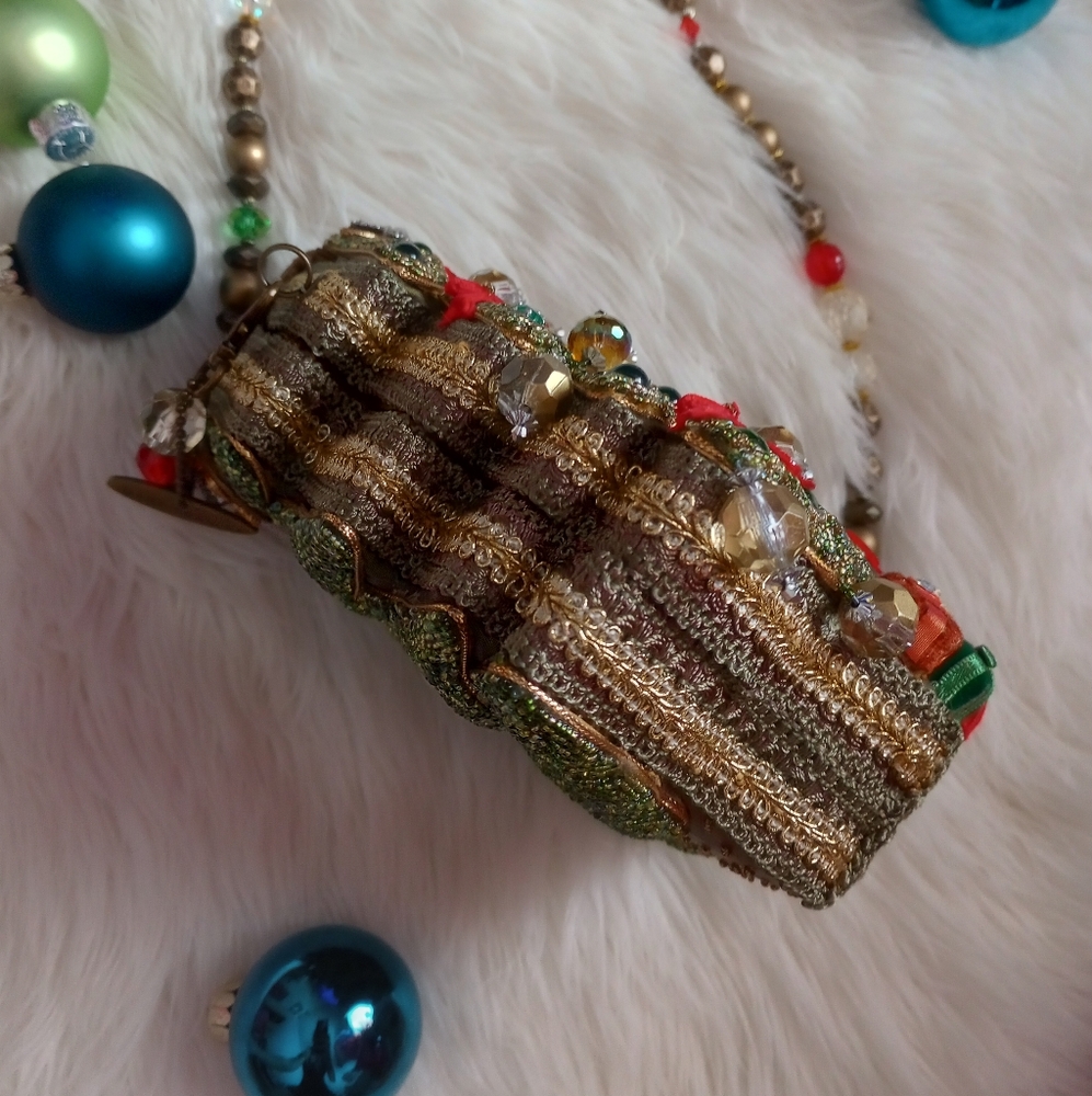 Mary Frances Will All the Trimmings Beaded Christmas Tree Holiday Vintage Bag - Picture 6 of 16